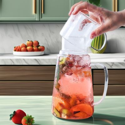 Moderno Design Jarro de Água Quente/Fria Suco de Bebidas Carafe Jarro de Vidro Conjunto com Copo