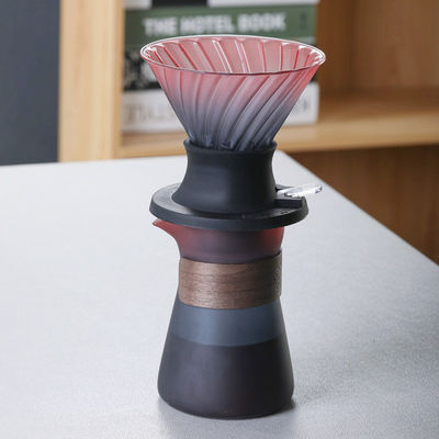 Tipo de prensagem à mão Borosilicato de vidro Caixinha de café de gotejamento manual com filtro de aço inoxidável