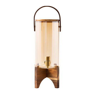 Dispensador de vidro de luxo de bracket de madeira Ideal para festas de café com suco de limão