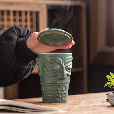 Taça de café de grande capacidade para recepção de escritório presentes de negócios taça cultural Sanxingdui