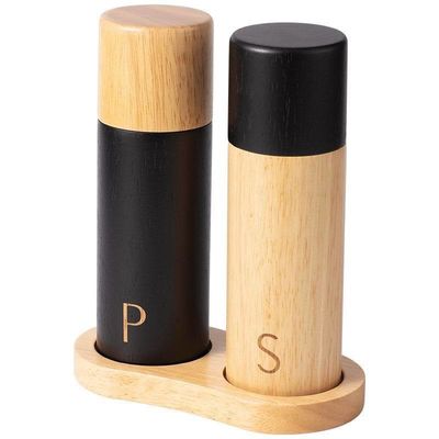 Logotipo personalizado Ajustável 7 polegadas de carvalho madeira sal e pimenta moinho conjunto com núcleo de cerâmica