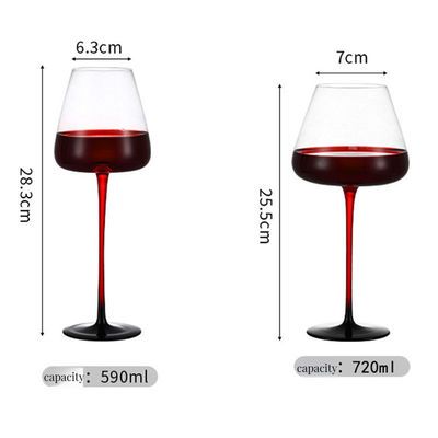 Flutas de fundo concavas com listras verticais coloridas VINHO VÍNIO com caule sem tipo cerâmico