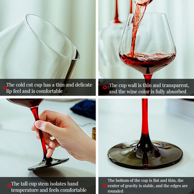 Flutas de fundo concavas com listras verticais coloridas VINHO VÍNIO com caule sem tipo cerâmico