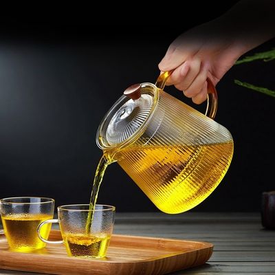 Potes de chá de vidro Caldeiras de 1000 ml Capacidade com alça resistente ao calor e design clássico