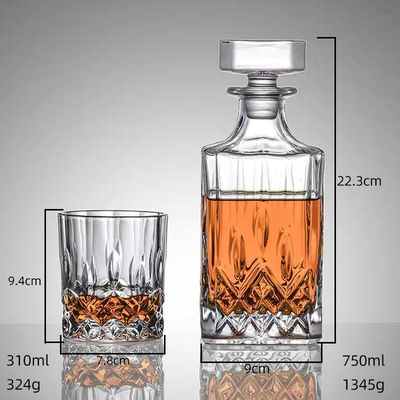 Whiskey Tumblers sem chumbo e elegante cristal de vidro decantador para Home Hotel Restaurante