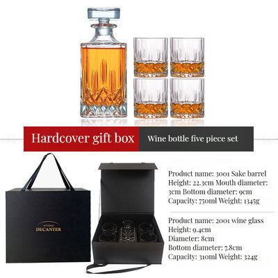 Conjunto personalizado de barras de logotipo de cristal de vidro de oxford whisky decantador de conjunto para especialistas em uísque