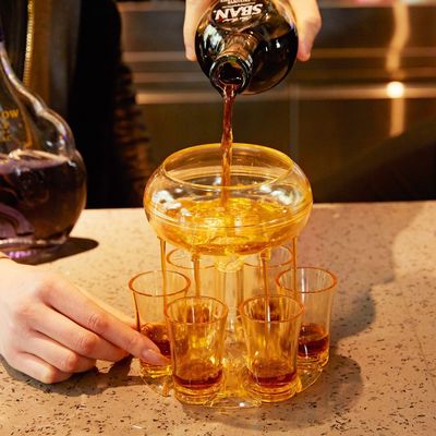 Dispensador e suporte de vidro de 6 tiros para entusiastas da cerveja e do uísque