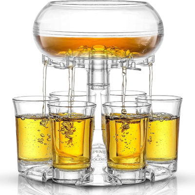 Dispensador de vidro de 6 tiros e suporte para cocktails de uísque perfeitos.
