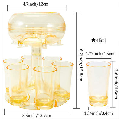 Dispensador de vidro de 6 tiros e suporte para cocktails de uísque perfeitos.