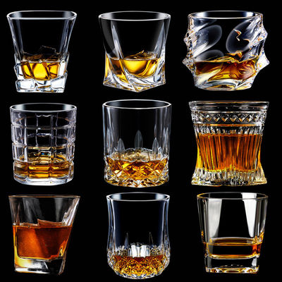 Bar Vodka Vinho Espíritos Whiskey Shot Glass com textura clara clássica e Crystal Diamond Rock Cup Creative Glass Cup