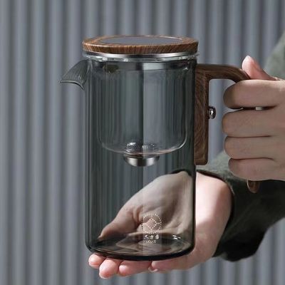 Filtros de Chá Copo de Chá Russo de vidro gravado personalizável com faixa de madeira resistente ao calor