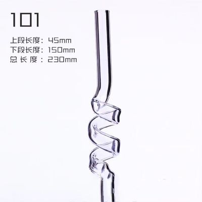 Acessórios de bares Multicolor Bend Bow-Tie High Borosilicate Glass Straw Design criativo