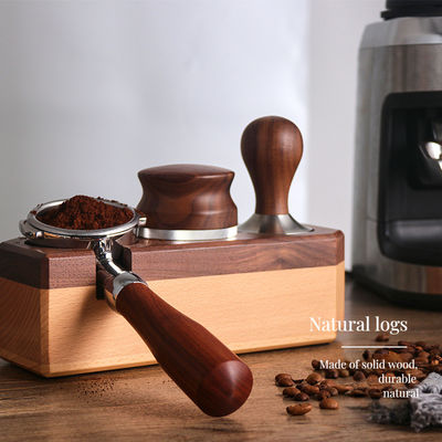 58mm Barista ferramenta preto ABS Portafilter Espresso Tamper Holder com tamanho personalizado