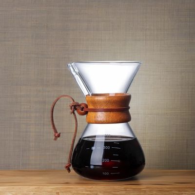 Logotipo personalizado Máquina de café de vidro de borosilicato de parede dupla para resistência ao calor incomum