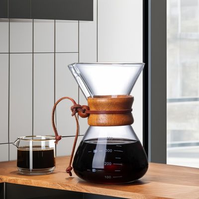 Concha de estilo clássico para fazer café 400ml 600ml 800ml vidro Despeje sobre a panela de gotejamento