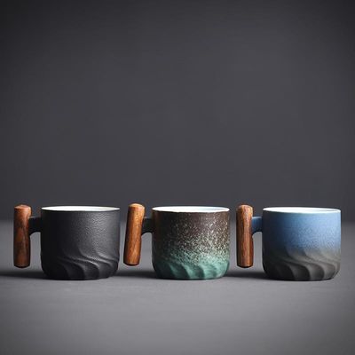 Moderno Design Cerâmica Esmalte Camping Taça de Café Taça Personalizado com Opções Personalizáveis