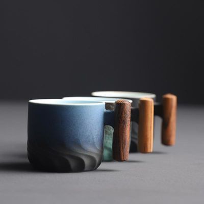 Moderno Design Cerâmica Esmalte Camping Taça de Café Taça Personalizado com Opções Personalizáveis