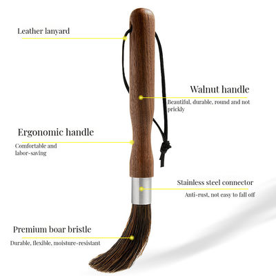 Casa Cozinha Máquina de café de madeira escova de limpeza com alça longa e colher de medida