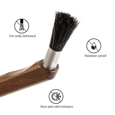 Pincel de limpeza de madeira de bambu curvo de cabo longo desmontável personalizado para cozinha doméstica