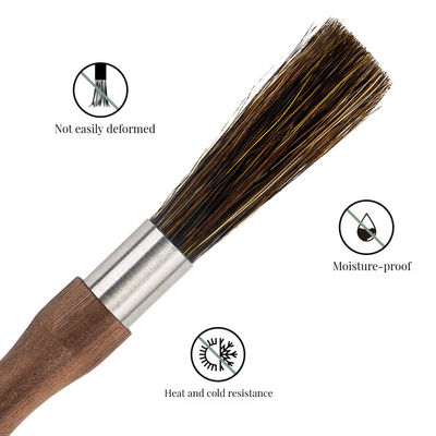 Pincel de limpeza de madeira de bambu curvo de cabo longo desmontável personalizado para cozinha doméstica