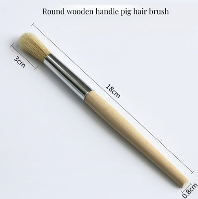 Pincel de limpeza de madeira de bambu curvo de cabo longo desmontável personalizado para cozinha doméstica