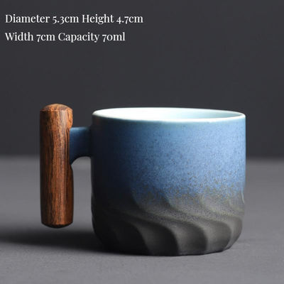 Taça de chá de cerâmica de madeira para café ou acampamento Design personalizável