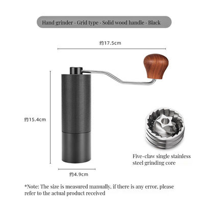 Moinho de café portátil multifuncional com design de toque manual e configurações ajustáveis