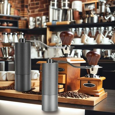 Moinho de café portátil multifuncional com design de toque manual e configurações ajustáveis
