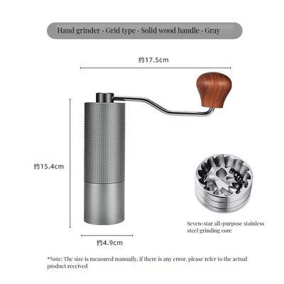 Moinho de café portátil multifuncional com design de toque manual e configurações ajustáveis