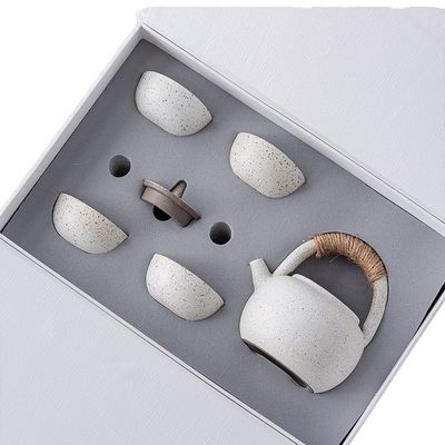 Conjunto de chá de Kung Fu de porcelana japonesa Moderno Teapot de manuseio em loop com caixa de presente