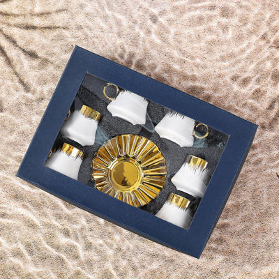 Elegante Design de Papel de Parede de Café e Chá Conjunto de Jantar Ocidental Cerâmico para Vida Sustentável