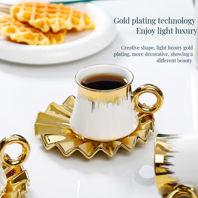 Elegante Design de Papel de Parede de Café e Chá Conjunto de Jantar Ocidental Cerâmico para Vida Sustentável