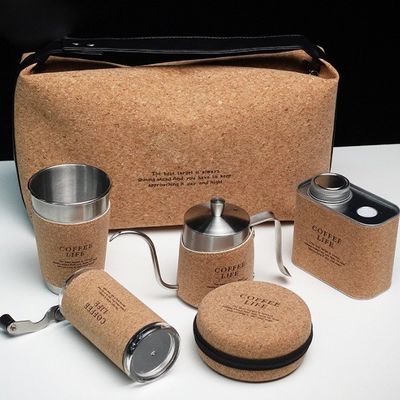 Conjunto de presentes para viagens ao ar livre Manual Moinho de café Filtro Chaleira e ferramentas de gotejamento de café