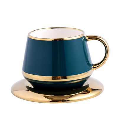 Copas de café de luxo com borda de ouro Cerâmica Tea Set101 com aço inoxidável