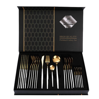 Flatware Tipo Flatware Sets Sustentável de Ouro Set de talheres de aço inoxidável