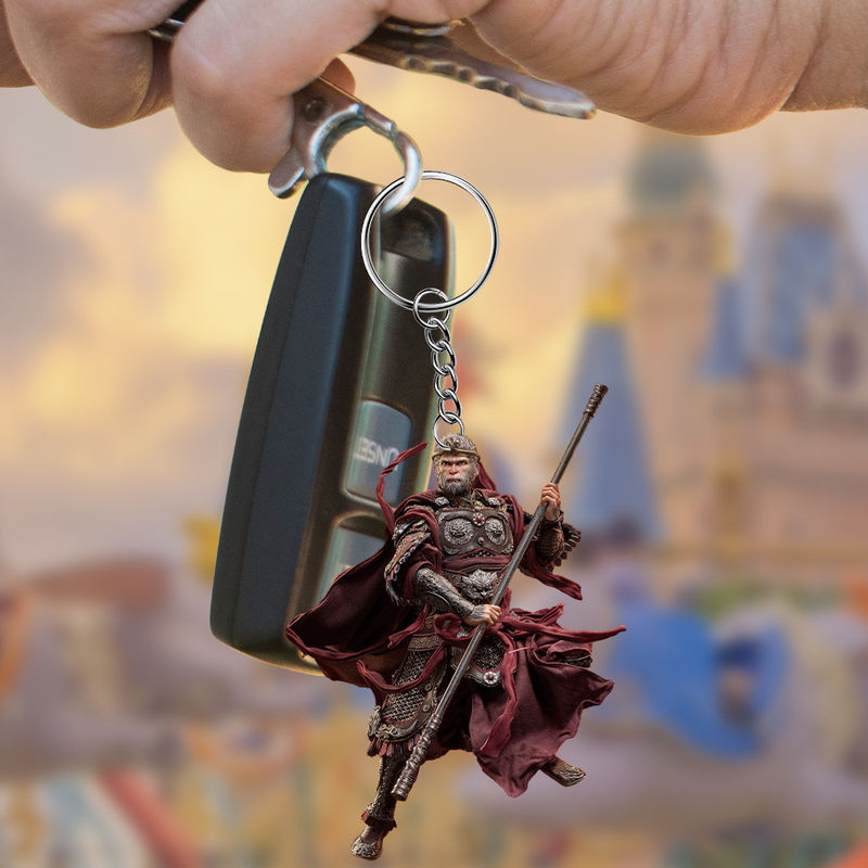 Eco-friendly Wukong 2D Flat Keychain Pendente acrílico para mochila e acessórios de carro