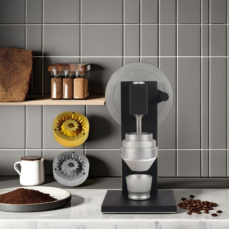 Prático italiano preto 83mm Burr Heavy Duty Corpo de alumínio Manual Espresso Grinder Máquina de moer grãos de café