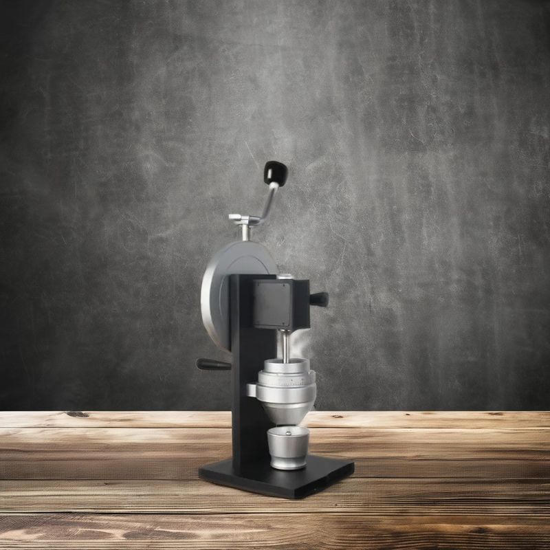 Moinho manual de grãos de café de alumínio de tipo metálico com alça de volante e burr italiano
