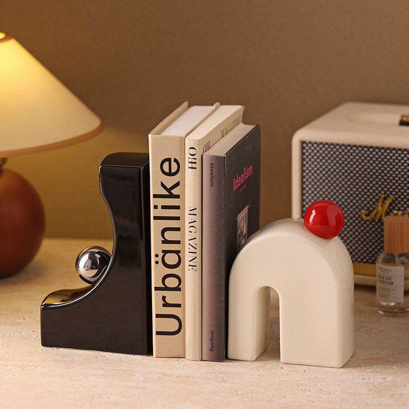 Estylish Ceramic Bookends Dimensões personalizadas para Niche Art Decoração doméstica e exposições de livros
