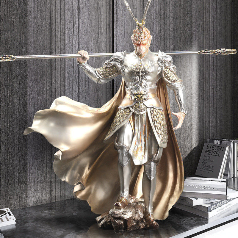 Mitologia Negra Wukong Golden Hoop Figure vs Buda Design Contemporâneo Ornamento Doméstico