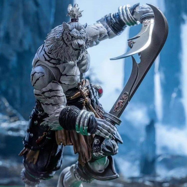 Edição Limitada 1/12 Escala Blade Master Weng Tiger Figure Maestro União Versão Branca Resina Design Contemporâneo Padrão Vertical