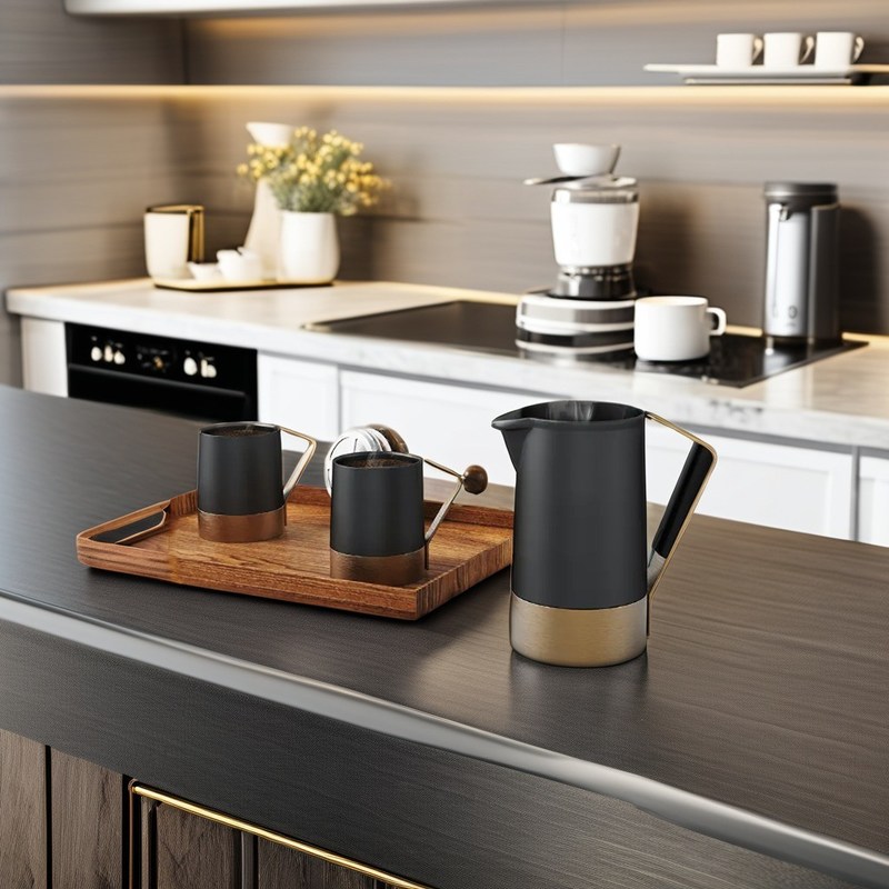 Logotipo personalizado Prensas francesas Harmony luxo aço inoxidável cerâmica máquina de café e chá
