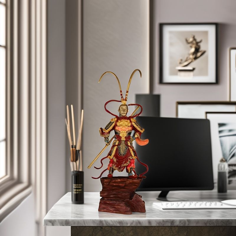 Personalizado Black Myth Sun Wukong 3D Resin Figure Metal Contemporâneo Ornamento Golden Hoop