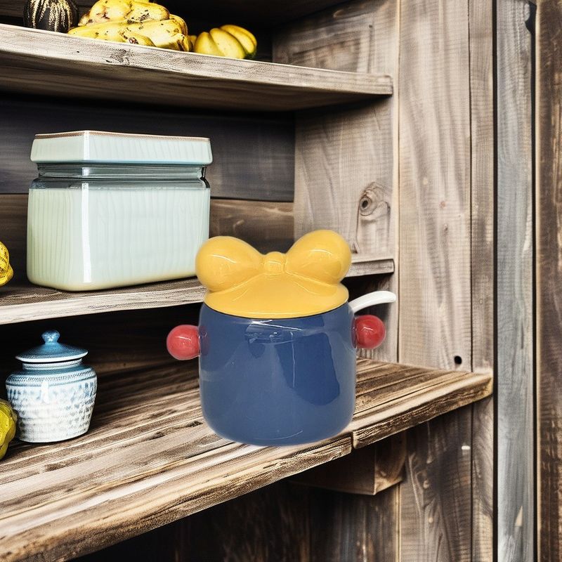 Recipiente de alimentos Container de gordura de cerâmica espessado Cisterna de armazenamento de frasco para cozinha resistente ao calor