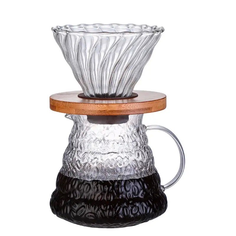 Servidor de café de vidro de tipo metal para cozinha barista resistente ao calor