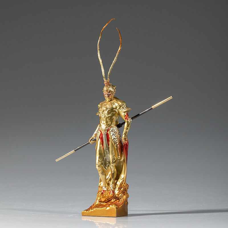 Ornamentação 3D Resina Monkey King Figura com material metálico de Viagem ao Oeste