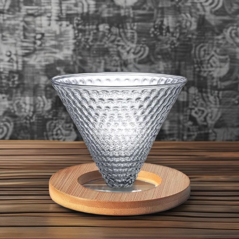 600ml Compartilhe Caixinha de Café de Vidro com Manopla de Madeira Resistente ao Calor Despeje sobre a Cafeteria