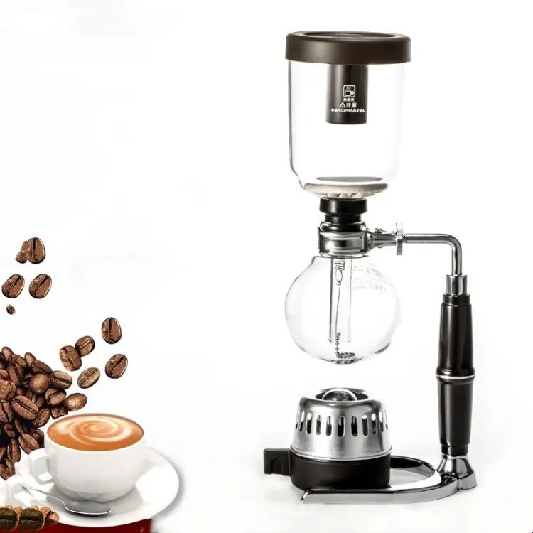 Máquina de sifonar de café manual de vidro de alto borosilicato 3 xícaras 5 xícaras