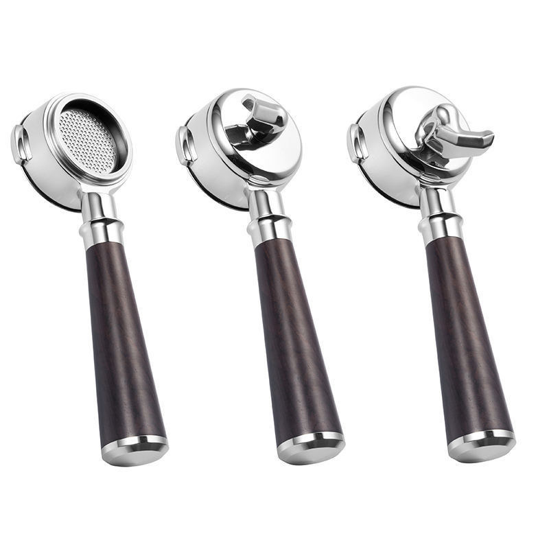 Portafiltro de café Reutilizável Single Double Spout 2 Copo Cesto sem fundo Manutenção de madeira E61 Cozinha