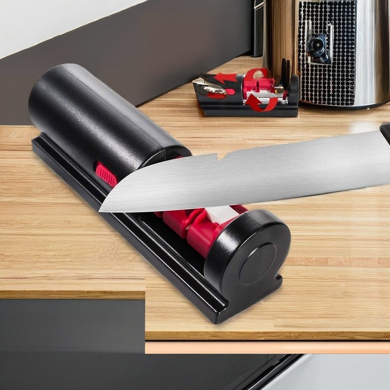 Desenho 4-em-1 Cerâmica Diamond Knife Scissors Sharpener para ferramentas de cozinha profissionais